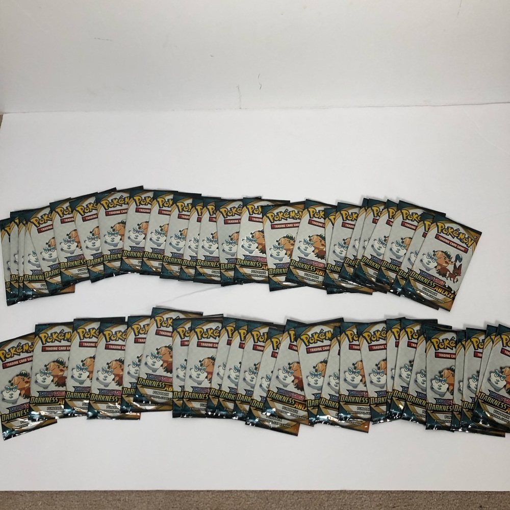 Pokemon Trading Card 50 Booster Fun Packs Sword and Shield Darkness Ablaze